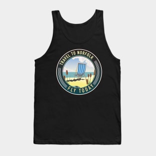 Travel to Norfolk Fly today logo Tank Top